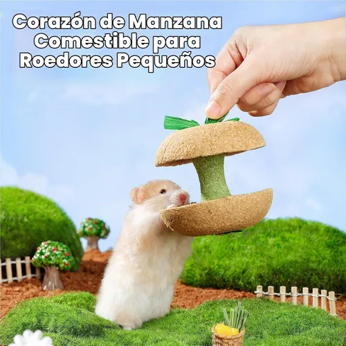 Vista 3 de mini&moe Juguetes masticables de hámster para dientes, conejillo de indias, juguetes masticables para dientes, golosinas masticables para alimentos