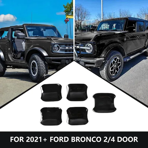 Vista 2 de Protector de arañazos para manija de puerta, cubierta de cuenco de puerta trasera, compatible con Ford Bronco 2021 2022 2023 2024 2025 Accesorios