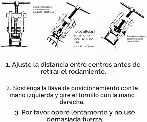 Vista 9 de Extractor de rodamientos de dos mordazas, herramienta de extracción de dos mandíbulas ajustable, herramienta extractor de rodamientos, removedor