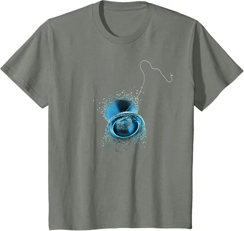 Vista 36 de Shattered Yo Yo - Camiseta de diseño azul impresionante, Negro, S