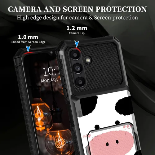 Vista 5 de Funda tipo cartera para Samsung Galaxy A13 5G con tapa de 5 tarjetas, tarjetero de doble capa, resistente, a prueba de golpes, TPU funda protectora