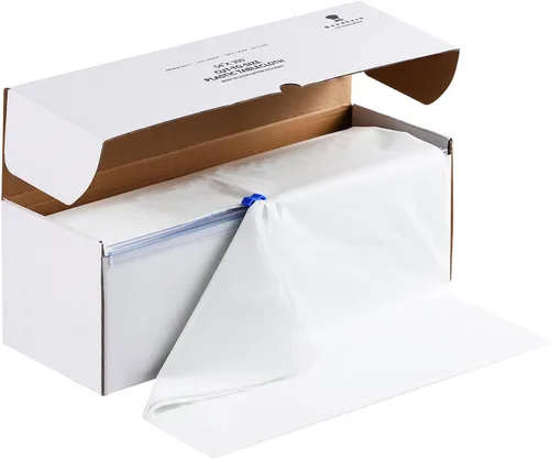 Vista 9 de Goodluck Rollos de mantel de plástico de 54 pulgadas x 100 pies con caja de corte, mantel desechable negro, mantel de plástico para fiesta