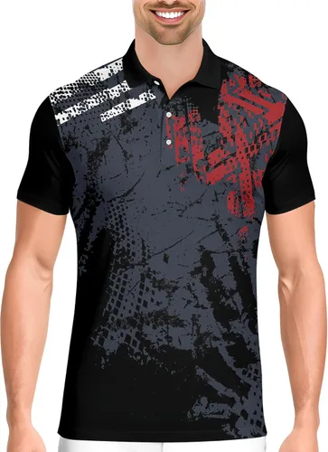 Vista 13 de PAGYMO Camisetas de golf divertidas para hombre, diseño de impresión loca Aop-polo-06361