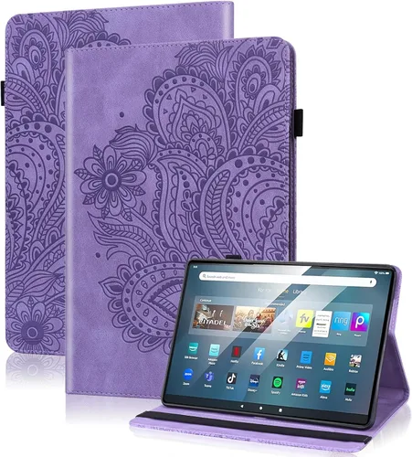 Vista 14 de Funda para Fire HD 8 / Fire HD 8 Plus (12ª/10ª generación, 2024/2022/2020), funda de piel sintética a prueba de golpes con ranuras para tarjetas
