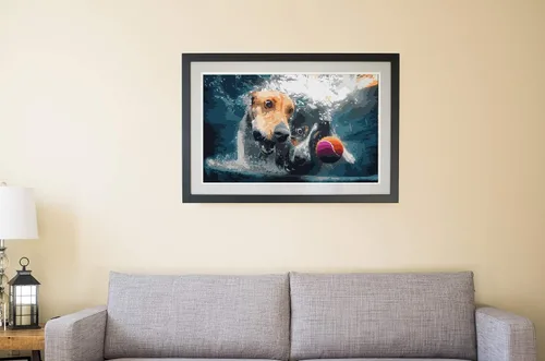 Vista 6 de Pintura por números para adultos – Perros submarinos Artistas Serie de fotos Kit de pintura por números con pinturas acrílicas, pinceles de lienzo
