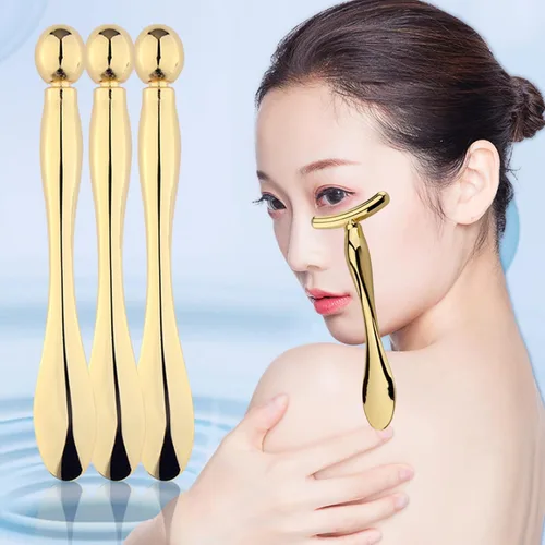 Vista 4 de BetterJonny Varita aplicadora de crema de ojos de metal, 3 unidades, cuchara de cosméticos, masajeador facial para niñas y mujeres, masajeador