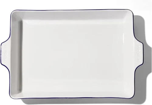 Vista 7 de Made In Utensilios de Cocina - Plato Rectangular para Hornear - Blanco - Porcelana Hecha a Mano - Utensilios de Horneo Profesionales - Fabricado