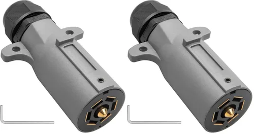 Vista 9 de Oyviny Enchufe de remolque RV de 7 pines con sello impermeable IP68, conector lateral de remolque desmontable de 7 vías redondas estilo RV, enchufe