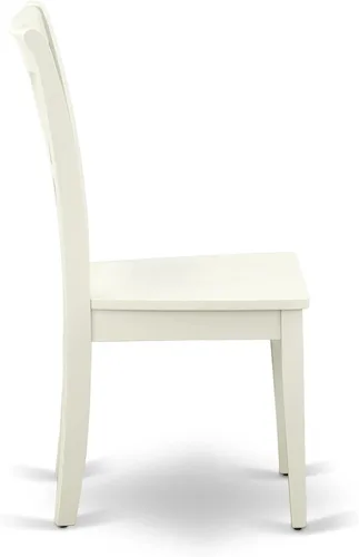 Vista 7 de East West Furniture ANCL3-LWH-W - Juego de mesa de cocina de 3 piezas para espacios pequeños contiene una mesa de comedor redonda con pedestal y 2