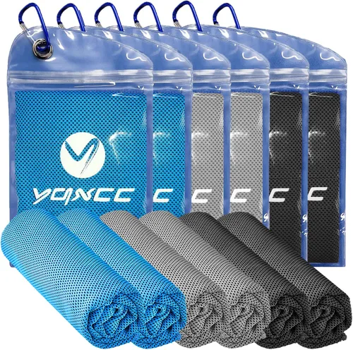 Vista 12 de YQXCC Paquete de 8 toallas refrescantes (47 x 12 pulgadas), toalla de cuello fría de hielo, microfibra suave y transpirable para yoga, golf