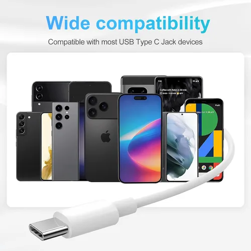 Vista 4 de Paquete de 2 auriculares USB C, auriculares USB tipo C estéreo de alta fidelidad USB C con micrófono de control de volumen compatibles con Samsung