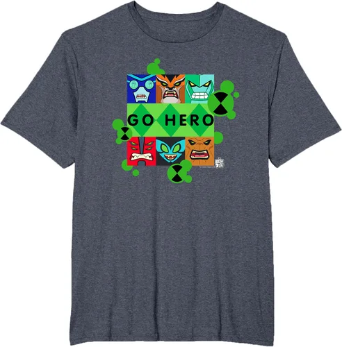Vista 64 de Ben 10 Go Hero - Camiseta, Azul / Patchwork, S