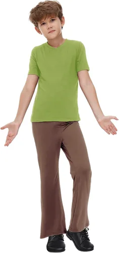 Vista 2 de Remimi Conjunto de ropa de Halloween para niños, conjunto de camisa y pantalones con bufanda roja, 3-14 años