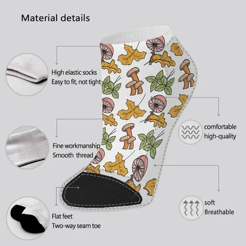 Vista 6 de devor Womens No Show Socks No Show for Women Sock Cotton No Show Sock Fashion Cute Mushrooms Funny Mushrooms Magic Mushrooms Plant Forest Hidden