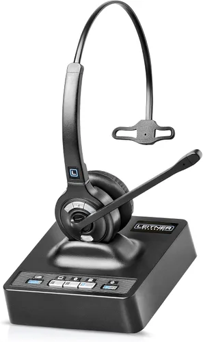 Vista 8 de Leitner LH675 Auriculares inalámbricos de oficina 3 en 1 con micrófono - Auriculares inalámbricos DECT para teléfono de oficina, computadora