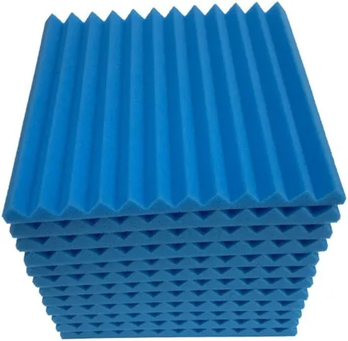 Vista 9 de Paneles de pared insonorizados, paquete de 12 paneles de espuma acústica de alta densidad de 1 x 12 x 12 pulgadas, borde biselado, paneles de cuña