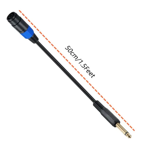 Vista 5 de Cable de altavoz mono 1/1.6 - 19.7 in/0.5FT Speakon a 1/4 TS Plug Adaptador de audio para altavoz DJ/PA Speakon hembra a 1/4 macho recto