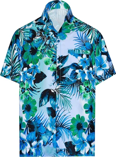 Vista 4 de LA LEELA Camisa hawaiana Aloha informal exótica para hombre