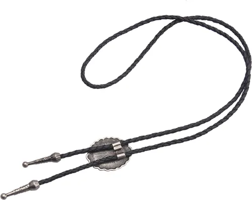 Vista 224 de Jeilwiy Corbata de bolo para hombre, corbata de vaquero occidental, collar de corbata de bolo dorado, corbata de cuero, corbata de Halloween