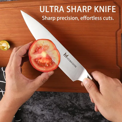 Vista 20 de Cuchillo de chef de 6 pulgadas, cuchillos de cocina, deshuesado de acero inoxidable alemán de alto carbono, cuchillo profesional para carne, aves