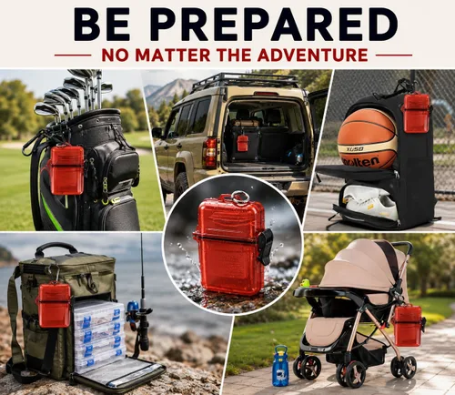 Vista 3 de Kit de primeros auxilios para automóvil, viajes, camping, deportes, compacto, impermeable, protección esencial