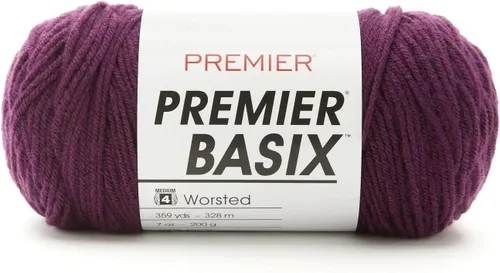 Vista 43 de Premier Yarns Basix, hilo de estambre sólido, hecho de acrílico, hilo ideal para ganchillo y tejido, color blanco, 359 yardas