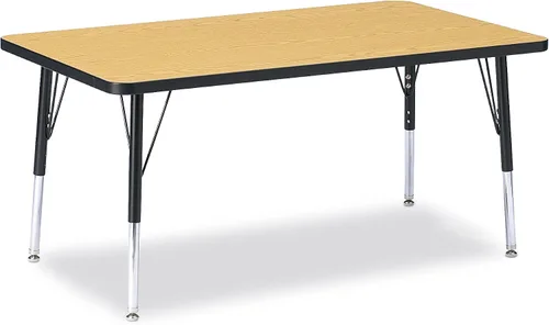 Vista 48 de Berries Mesa rectangular para actividades, altura E, Gris/Negro/Negro, 1