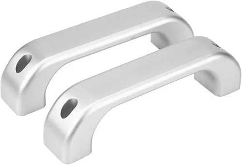 Vista 9 de Keenso Manija de agarre de puerta interior plateada para defensor, manija de puerta interior de cromo de aleación de aluminio para Defender 110 90