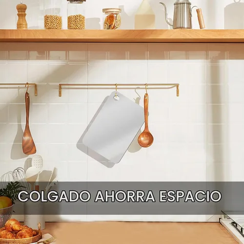 Vista 5 de Tablas de cortar de acero inoxidable de titanio para cocina, doble
