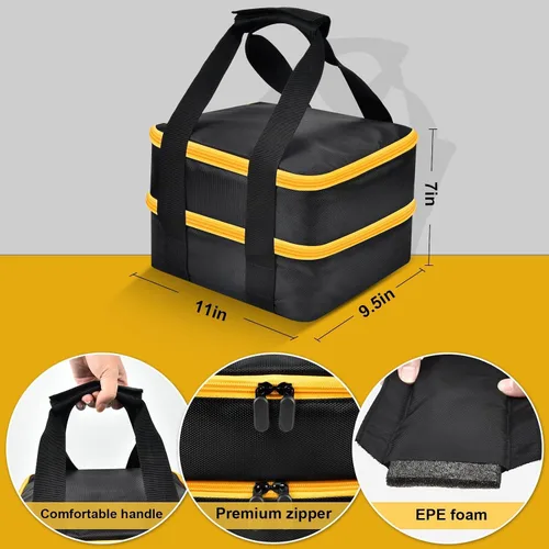 Vista 3 de Bolsa de Almacenamiento de Batería Grande para DEWALT/para Milwaukee 20v/ 18v/ 12v Batería y Cargador, Estuche Portátil