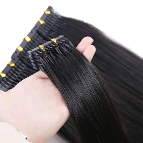 Vista 5 de Extensión 6D de cabello humano para extensiones de cabello, máquina 6D, conexión rápida sin ranura a la cabeza, cabello humano real, 10 filas Rubia