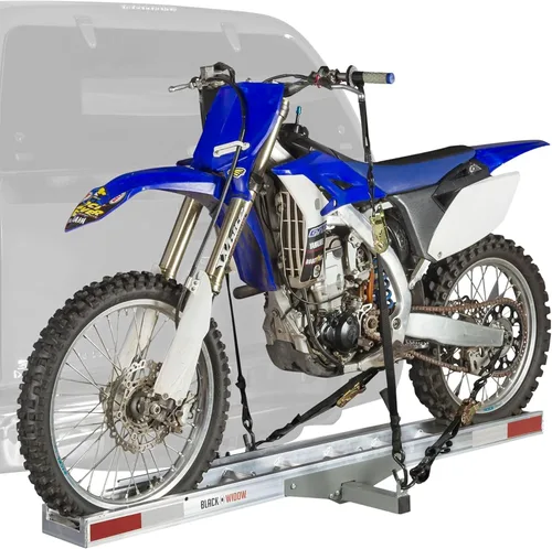 Vista 8 de Porta bicicleta/motocicleta Black Widow amc-400 gancho montado deportivo Roll-on / off, self-storing ramp, anti-wobble, youth bike adapter, car