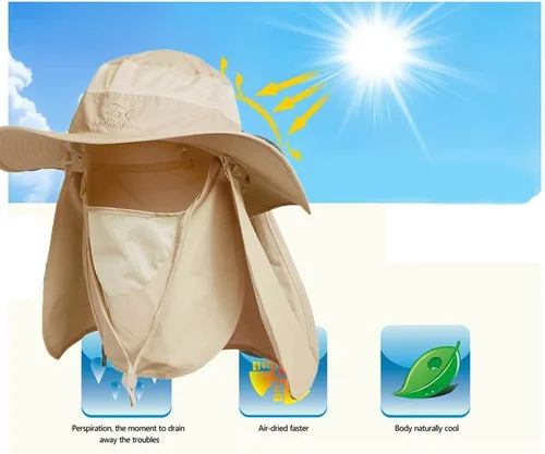Vista 16 de Gorra de pesca Ddyoutdoor™ 07–281. Moda, verano, protección solar al aire libre, con cuello y visera de ala ancha