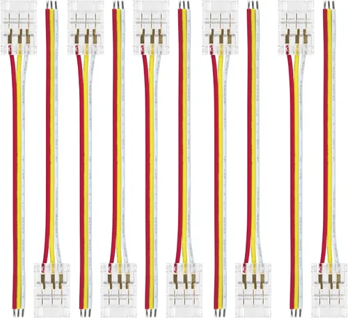 Vista 9 de LightingWill Conectores LED de 2 pines de 0.315 in, 10 unidades DC hembra conector transparente sin soldadura, conector de luz de cinta LED 2