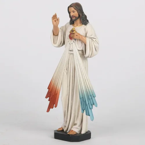 Vista 3 de Estatua de Jesucristo de la Divina Misericordia Católica BC de 6 pulgadas de alto, regalo religioso, decoración católica para interiores del hogar