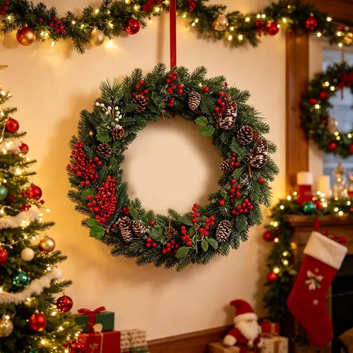 Vista 8 de DR.DUDU Paquete de 12 ramitas de bayas artificiales para decoración de árbol de Navidad, tallos de bayas rojas de Navidad para manualidades