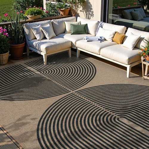 Vista 103 de Lahome Tapetes geométricos para puerta de interior para entrada, alfombra antideslizante lavable de 2 x 3 negro / neutro
