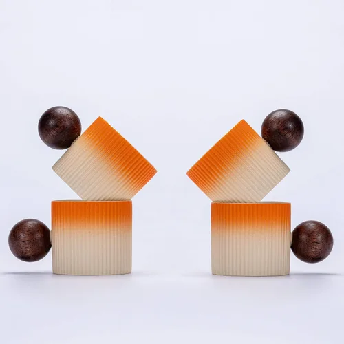 Vista 18 de Mini tazas de cerámica para café expreso, tazas Demitasse con mango redondo de madera a rayas verticales tazas de té (beige y azul, 2 unidades)