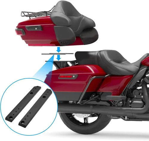 Vista 3 de Adjustable 1"-3" Relocator Kit Mount Extend Plate Trunk Luggage Rack Compatible with Harley Touring Road King Street Glide Trikes Tri Glide 2014-UP