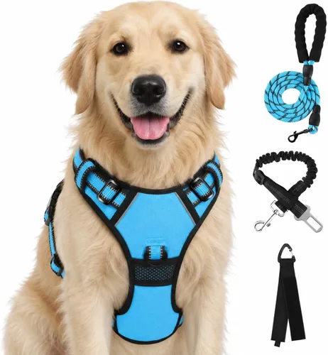 Vista 25 de FURRYFECTION - Arnés para perro a cuadros con correa y cinturón de Rosa