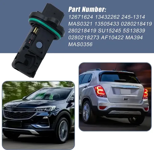 Vista 3 de XQSMWF Sensor de flujo de aire masivo Sensor de flujo de aire MAF 12671624 compatible con Buick Encore Verano 1.4L 2.0L 2.4L 2012-2020 apto