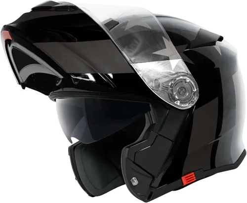 Vista 3 de TORC T28 - Casco integral para motocicleta con diseño gráfico de estrella, aprobado por DOT y ECE 22.05 (Estrella Oscura-X-Pequeño)