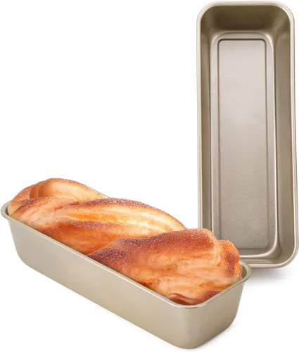 Vista 15 de Beasea Pullman - Molde para pan con tapa, paquete de 2 moldes pequeños antiadherentes para pan de 0.5 lb, acero al carbono, mini caja para pan Negro