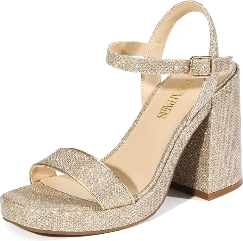 Vista 10 de DREAM PAIRS Sandalias de tacón para mujer con plataforma gruesa