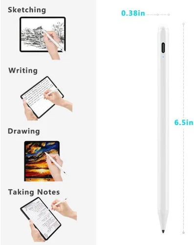 Vista 4 de BoxWave Lápiz óptico activo para iPads - Winter White, lápiz óptico para smartphones y tablets