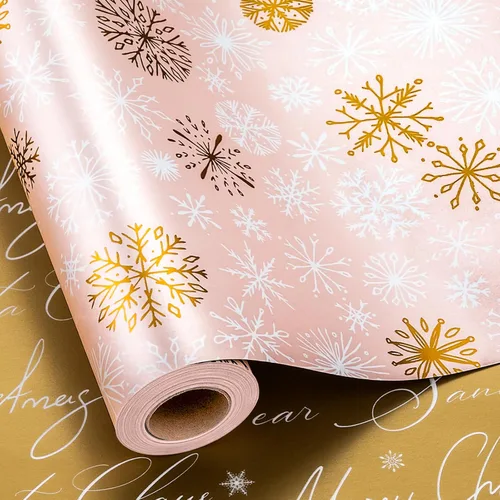 Vista 13 de Papel de regalo iridiscente metálico - 17 pulgadas x 33 pies - Patrón holográfico iridiscente rosa femenino para niñas, papel de regalo de hadas