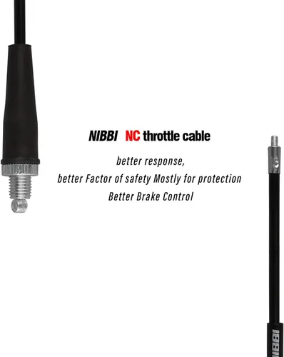 Vista 3 de NIBBI Cable de Acelerador 40.3", Repuesto Universal para Motocicleta 102.5cm Cable de Acelerador Ajustable, Para Dirt Bike Pit Bike YAMAHA Kawasaki