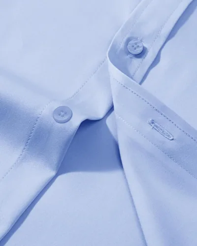Vista 4 de Alimens & Gentle Camisas de vestir para hombre, manga larga, elásticas, sin arrugas, con botones