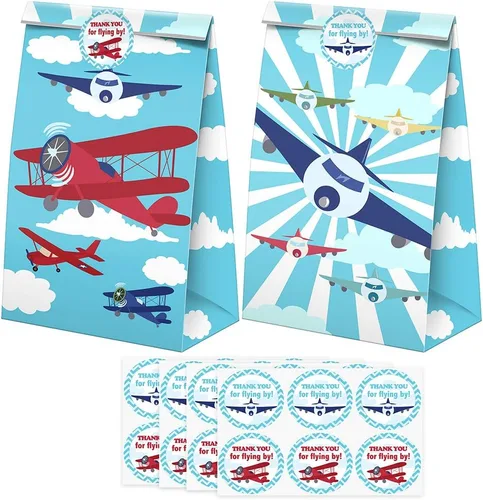 Vista 8 de Decoraciones de fiesta de avión - Platos, servilletas, vajilla y recuerdos - Sirve a 20 invitados