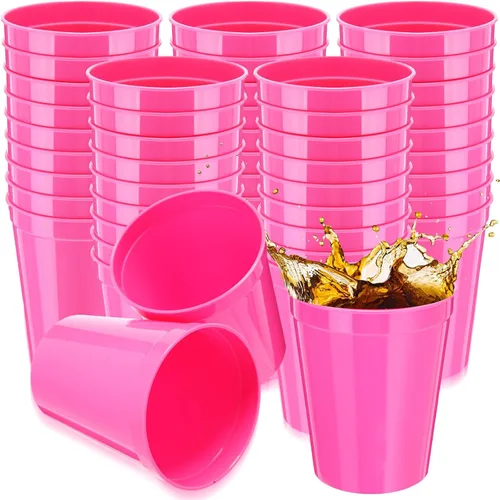 Vista 22 de Yungyan Paquete de 12 vasos de plástico reutilizables de 16 onzas, 4